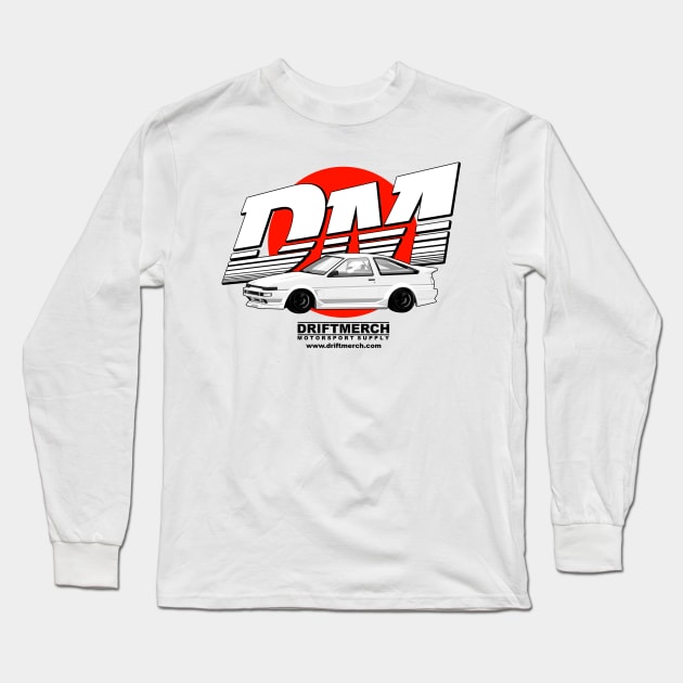 Drift Merch Motorsport Supply DM Logo AE86 with Japan Flag - Light Long Sleeve T-Shirt by driftmerch
